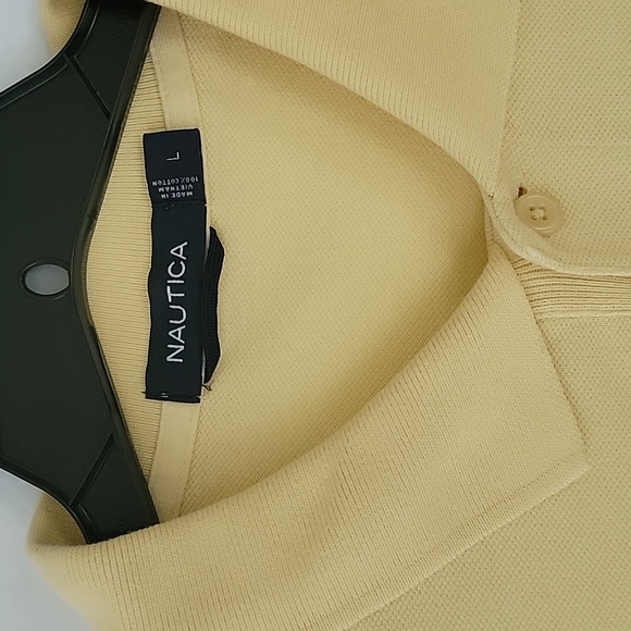 Nautica Men's Yellow 2 button Polo Shirt Size L - Picture 3 of 6